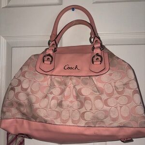 Coach Blush Pink Signature Satchel